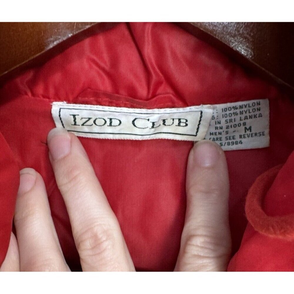 VTG Sawgrass Florida Golf‎ Country Club Rain Jacket M Izod Red Packable Hood EUC - Picture 9 of 16